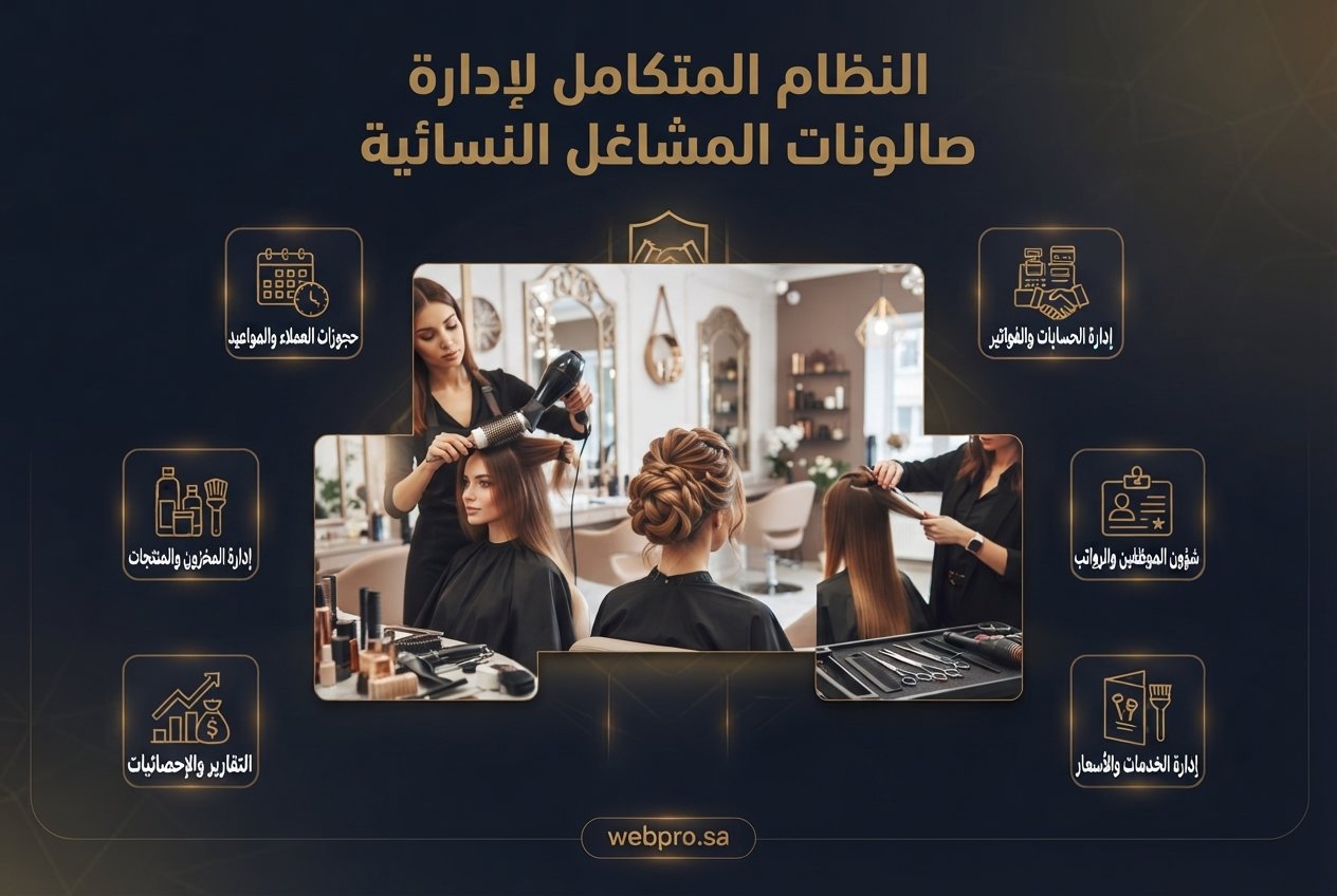 النظام المتكامل لإدارة صالونات المشاغل النسائية